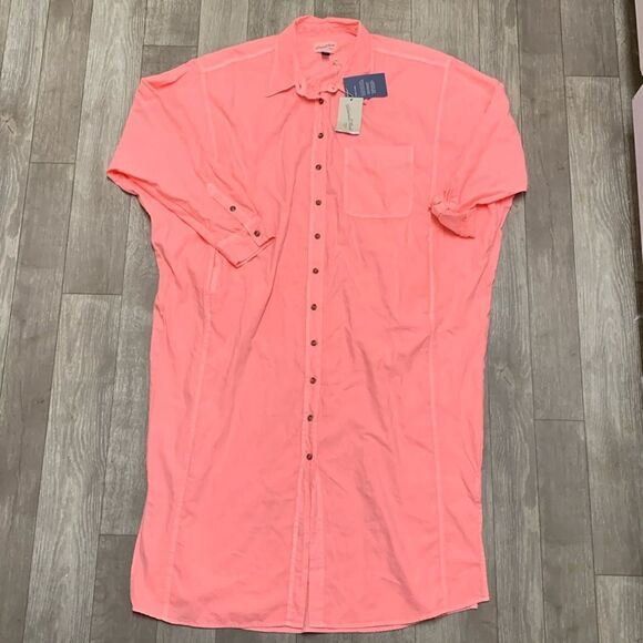 NWT Universal Thread 3/4 Sleeve Button Down Pink Shirt Midi Dress‎ - Picture 1 of 11